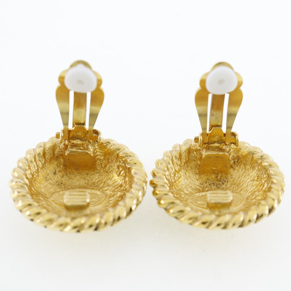 CHANEL Earring Plated Gold gold vintage COCO Mark Women Used