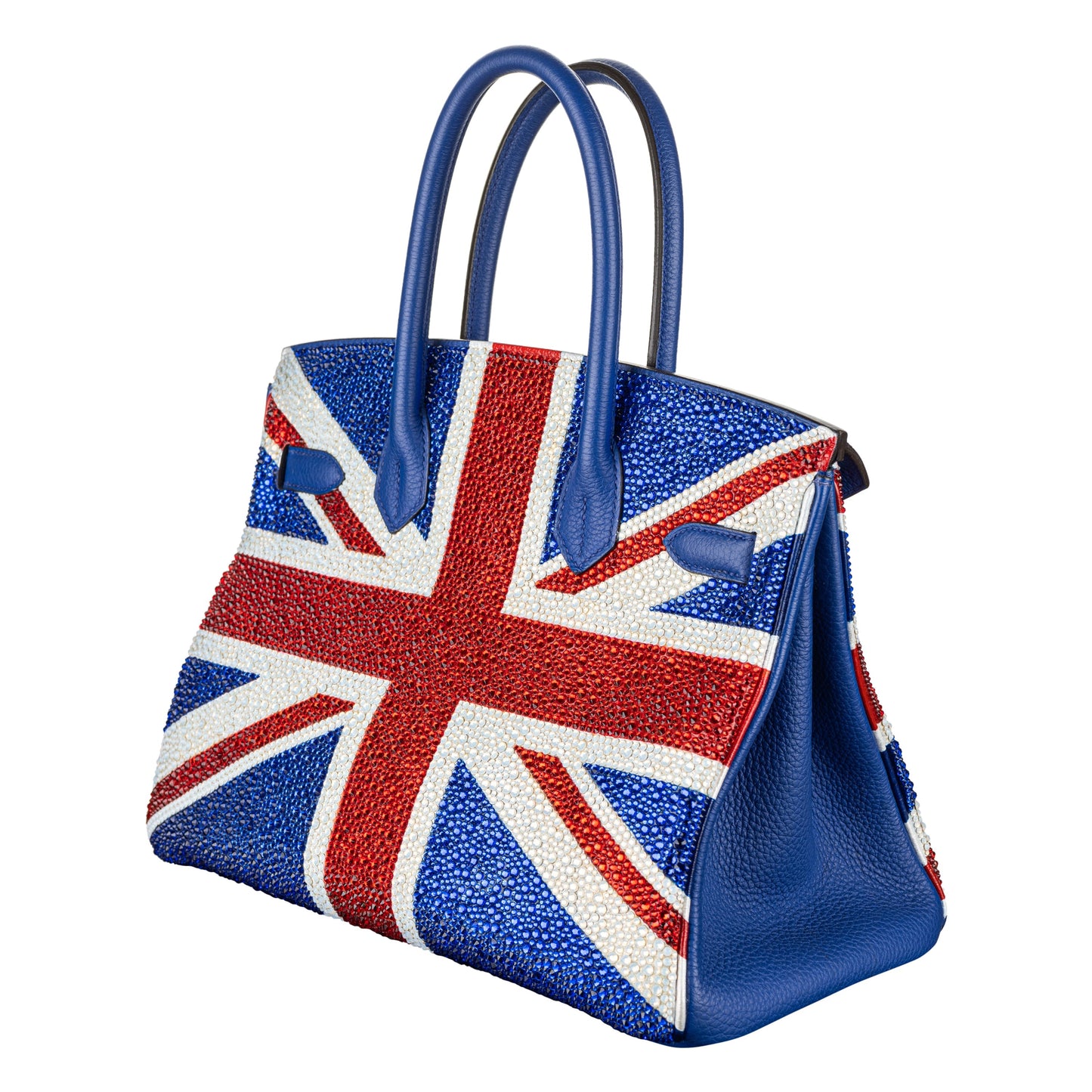 Hermès 30cm Birkin Customized Union Jack Swarovski Crystal Palladium Hardware