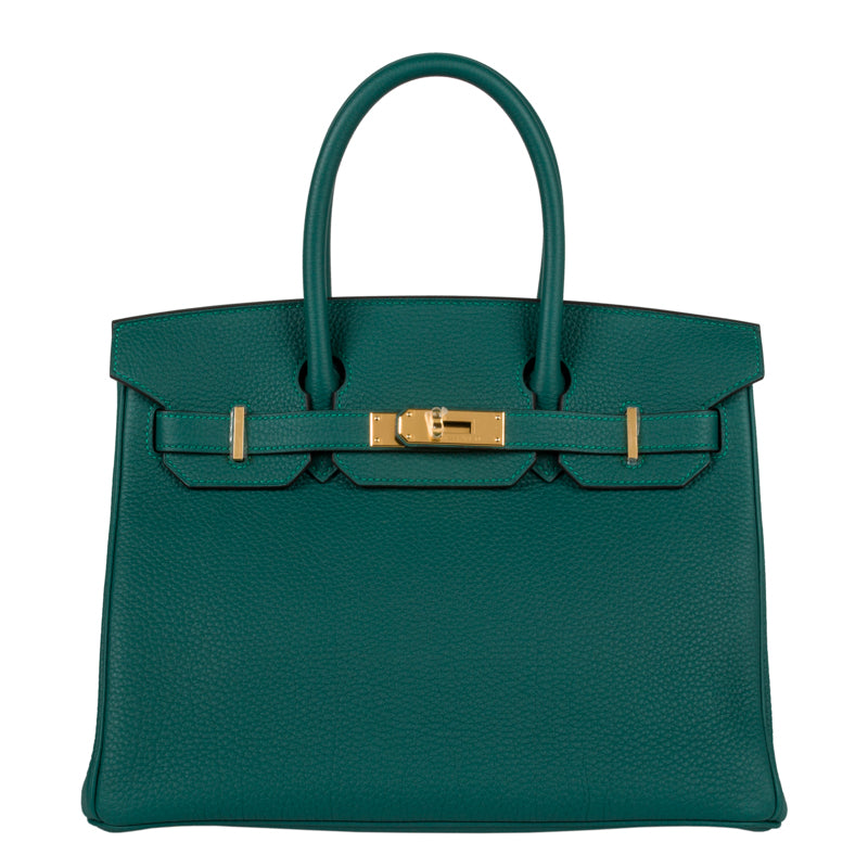 Hermès 30cm Birkin Malachite Togo Leather Gold Hardware