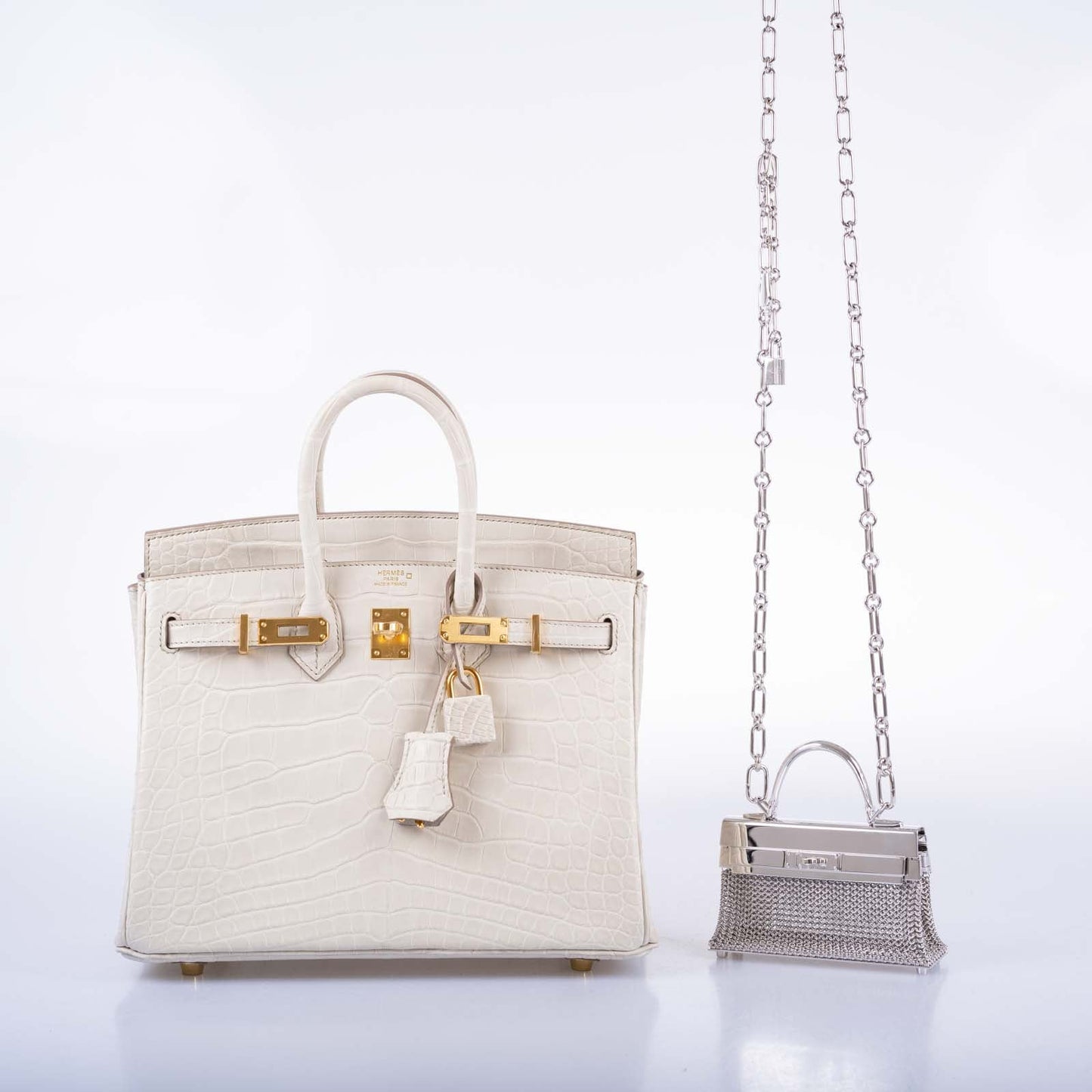 Hermès Birkin 25 Beton Matte Alligator Gold Hardware