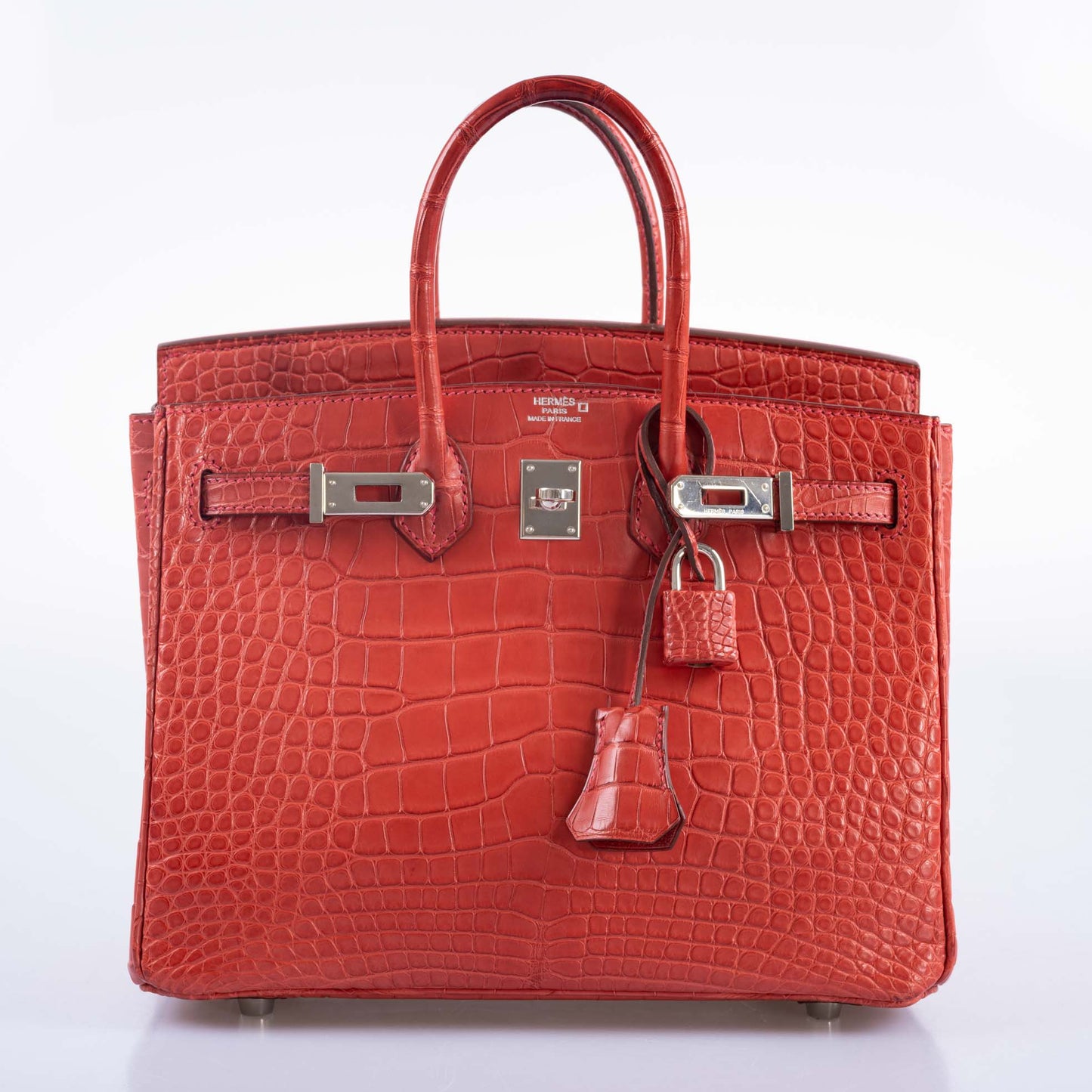 Hermès Birkin 25 Bougainville Matte Alligator Palladium Hardware