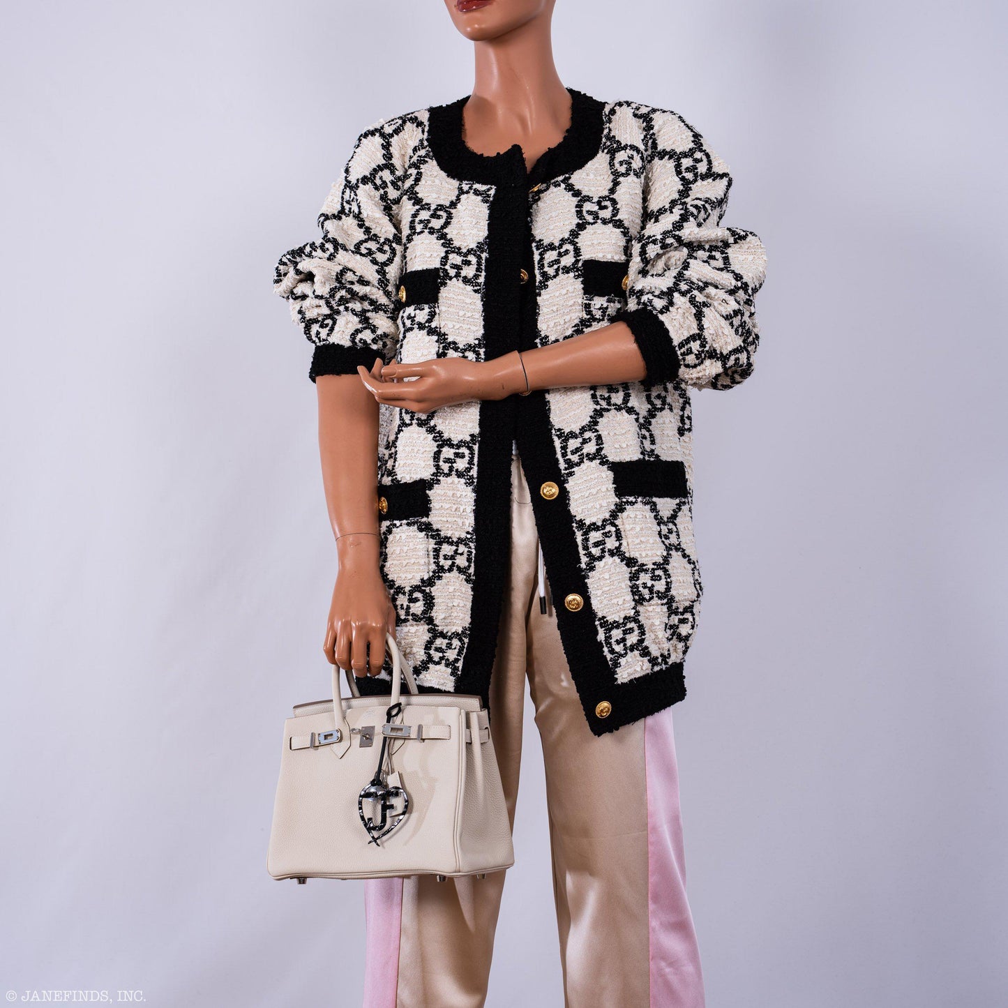 Hermès Birkin 25 Craie Togo Palladium Hardware - 2020, Y