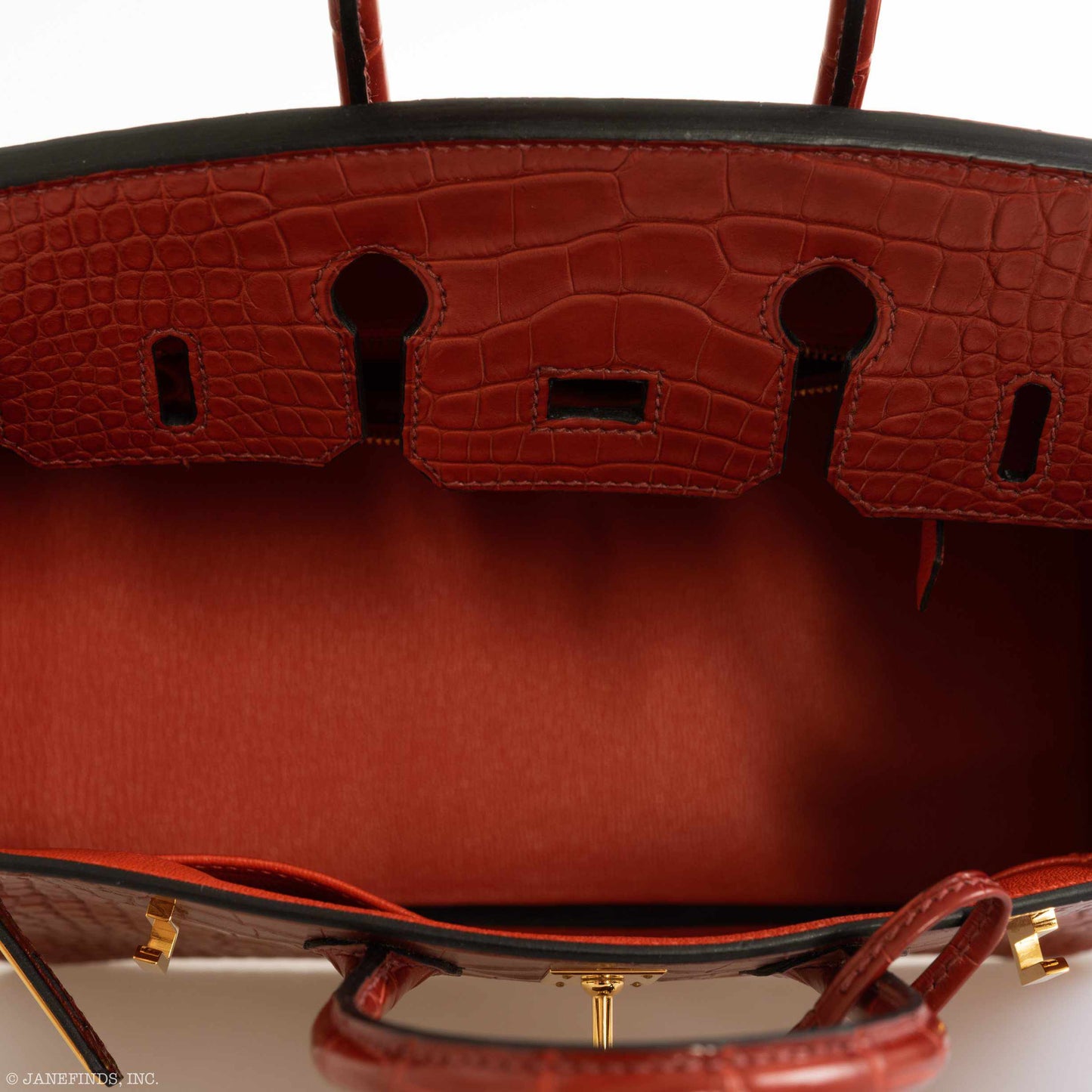 Hermès Birkin 25 HSS Rouge H Alligator & Orange Interior Gold Hardware