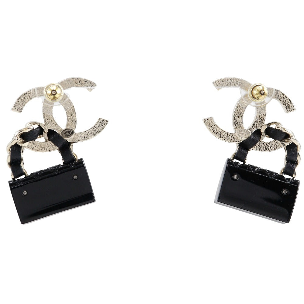 Chanel Coco Mark Matelasse Bag Motif Earrings