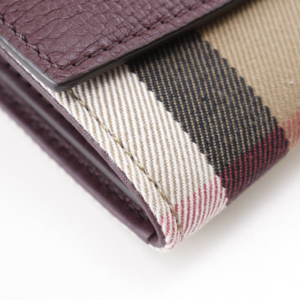 Burberry Nova Check Leather Canvas Long Wallet