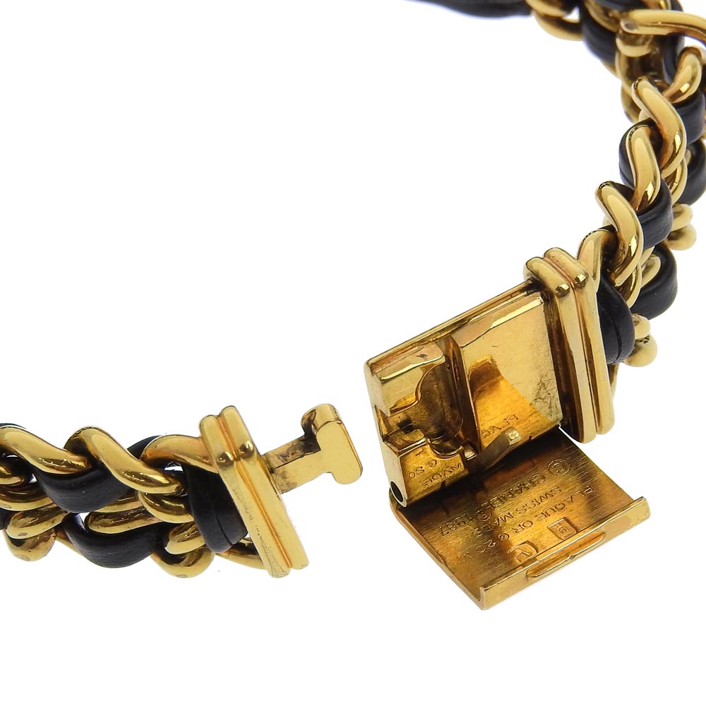CHANEL Watches Quartz Plated Gold , Leather gold Premiere black dial