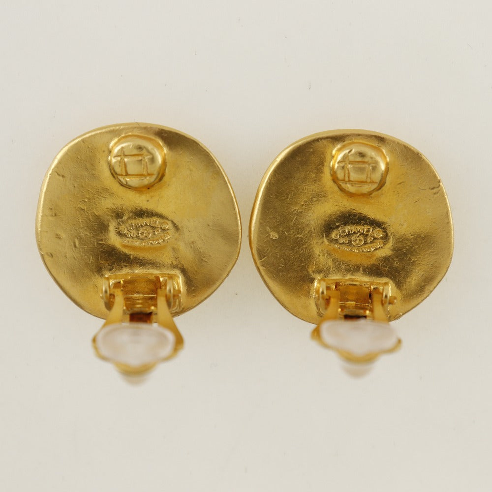 CHANEL Earring Plated Gold gold vintage COCO Mark Women Used