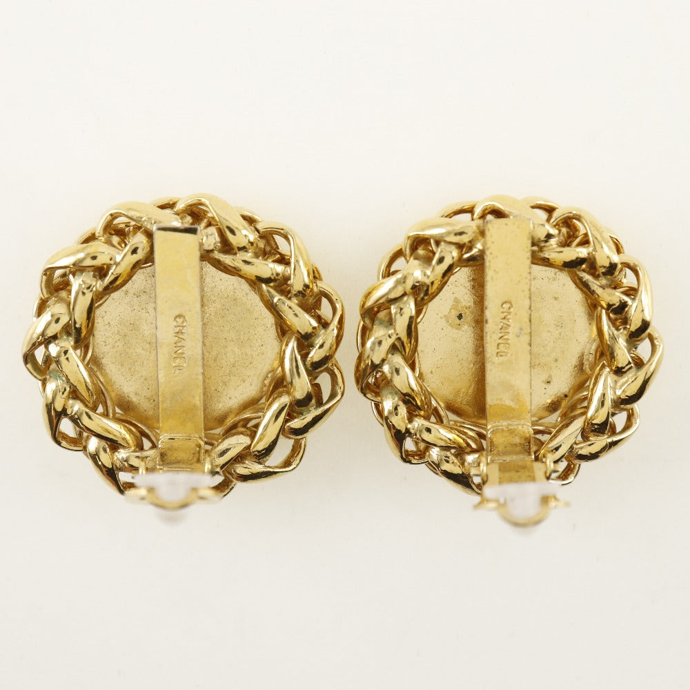 CHANEL Earring Plated Gold gold vintage Rice motif Women Used
