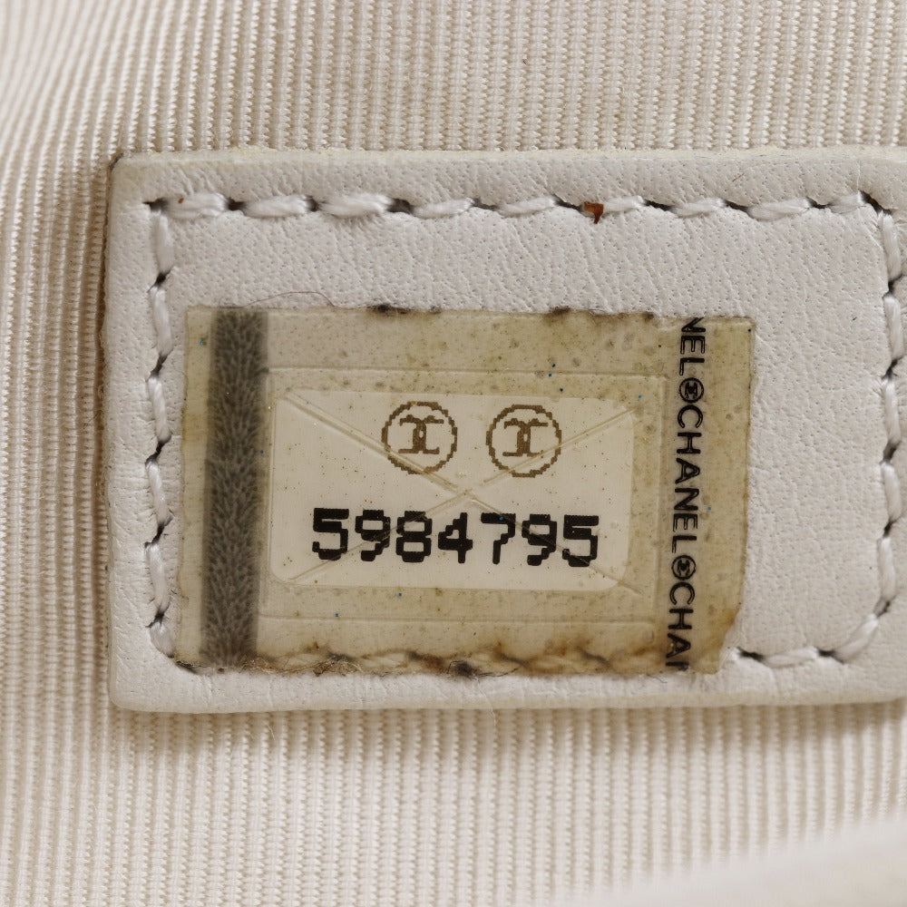 CHANEL Tote Bag Caviar skin White COCO Mark Women Used