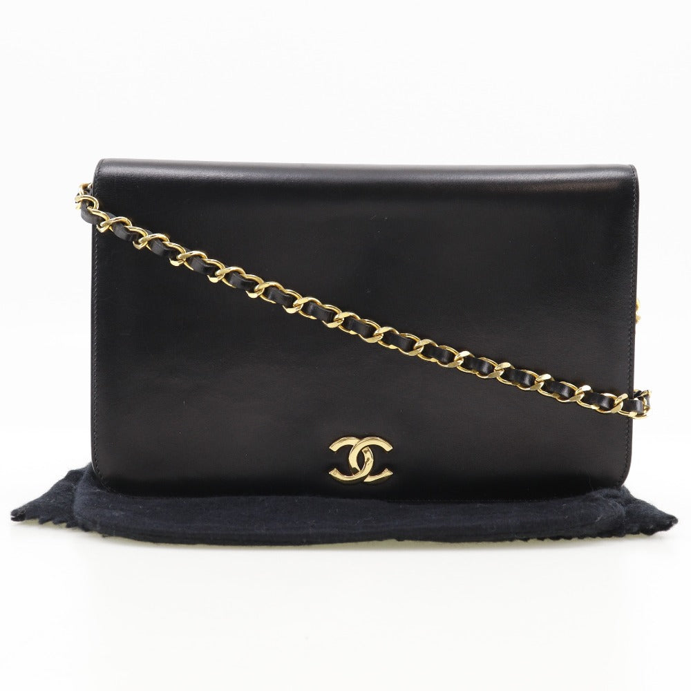 CHANEL Shoulder Bag Calfskin black vintage COCO Mark ChainShoulder Women Used