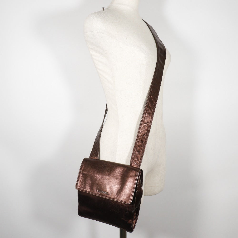 CHANEL Shoulder Bag Calfskin bronze one belt Women Used