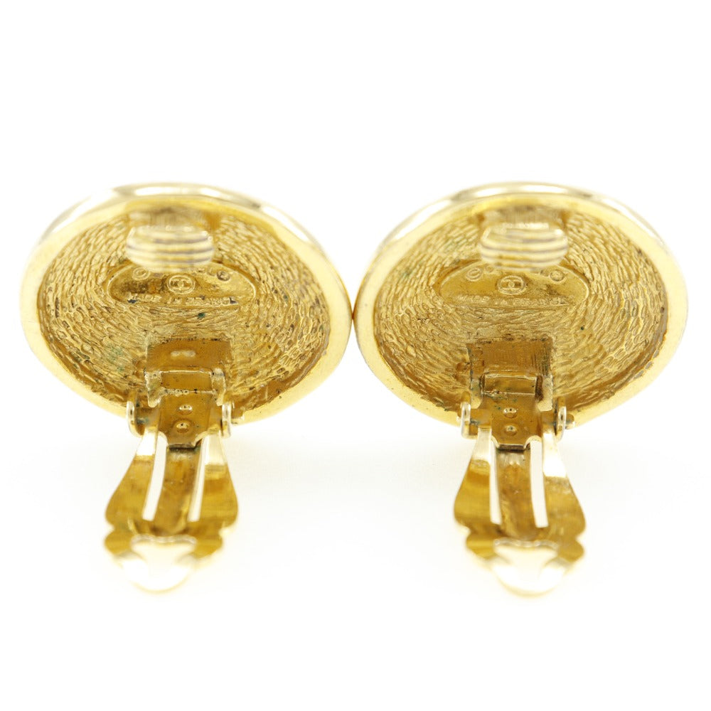 CHANEL Earring Plated Gold gold vintage Matrasse COCO Mark Women Used
