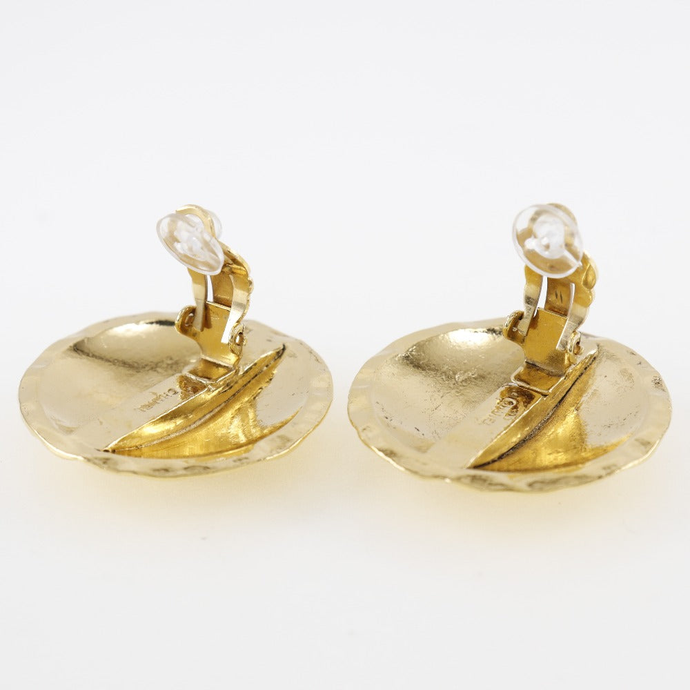 CHANEL Earring Plated Gold gold Matrasse COCO Mark Women Used