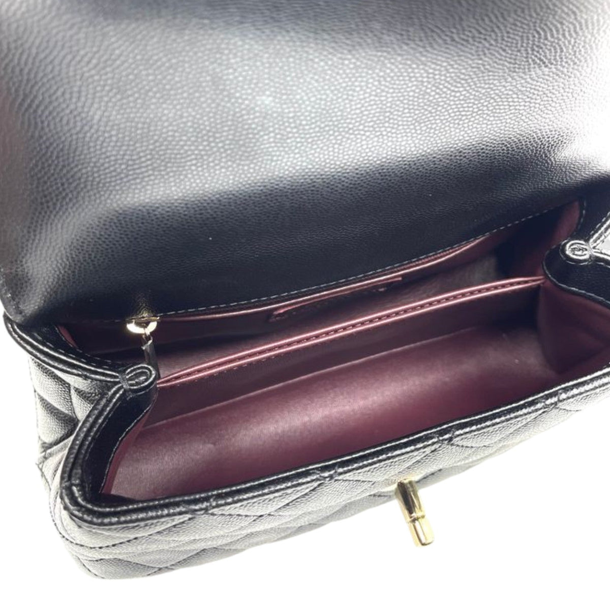 Coco Handle Mini Caviar Quilted with Twilly Black GHW