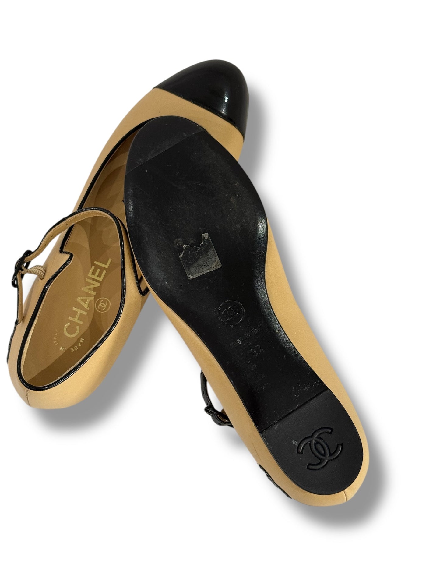 Chanel - Ballerines à brides t.37