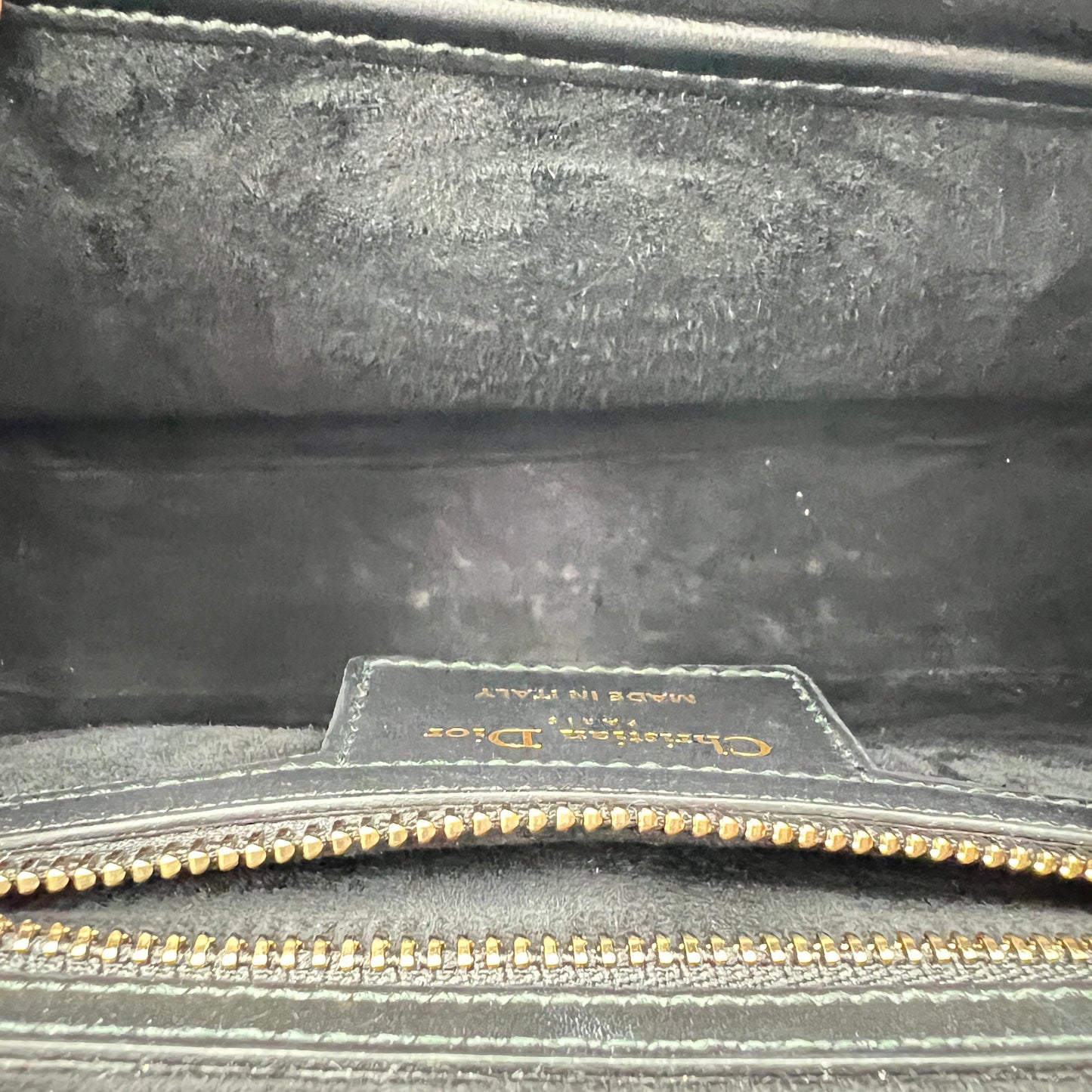 D-fence Saddle Black Crossbody Bag in Calfskin, Gold hardware