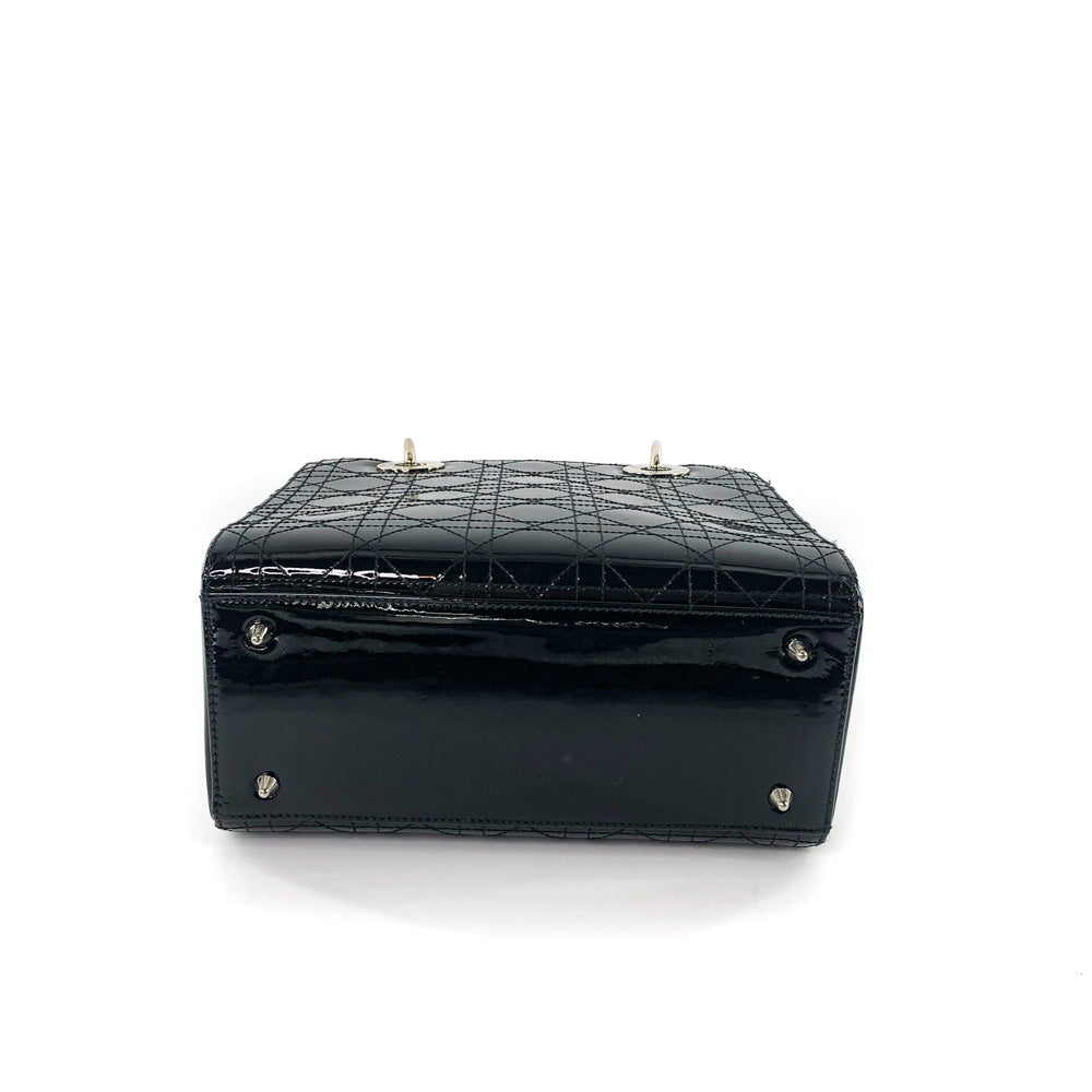 Medium Lady Dior Bag Black Patent