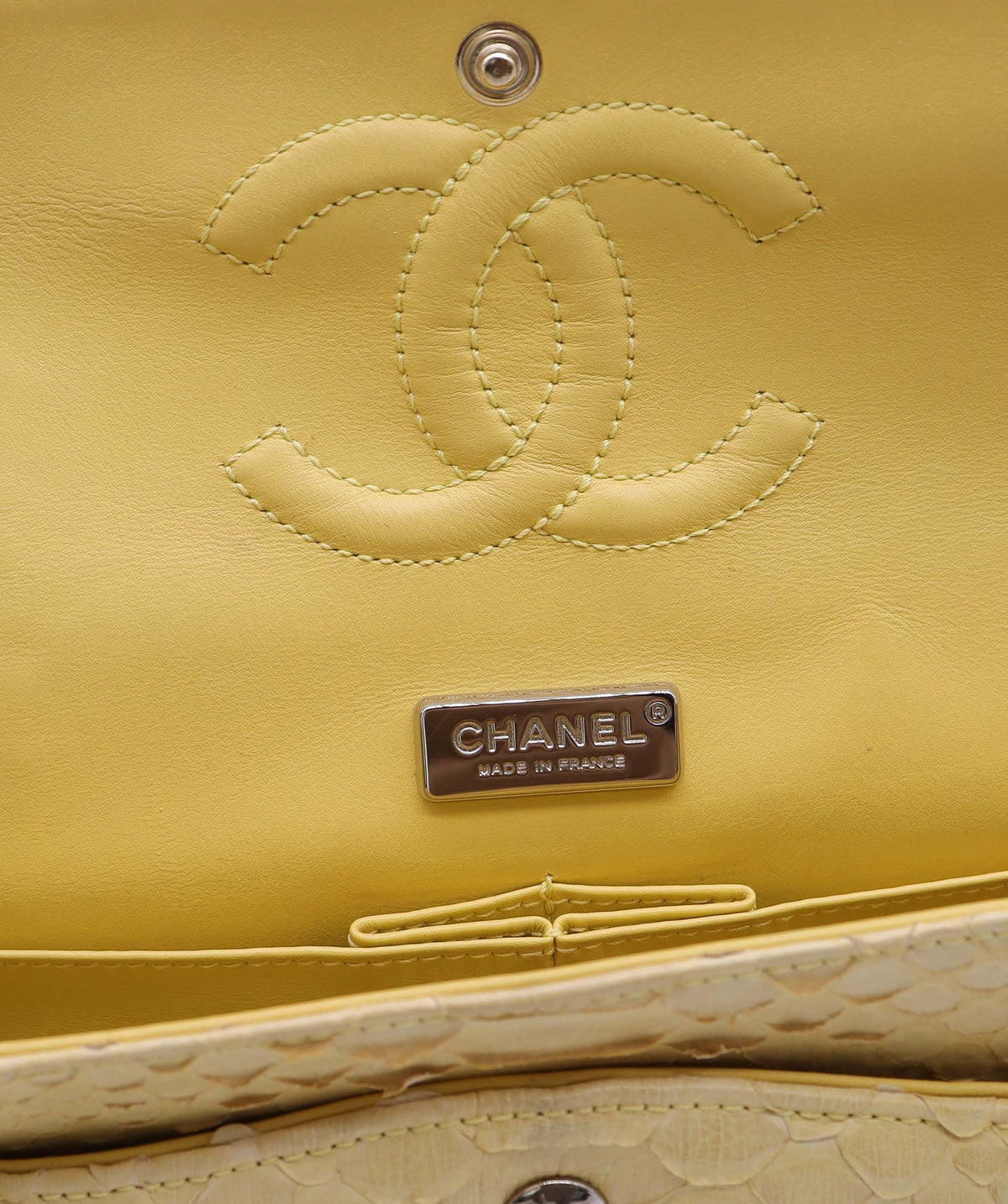 Chanel Medium Double Yellow Python C24020106 ASC5865