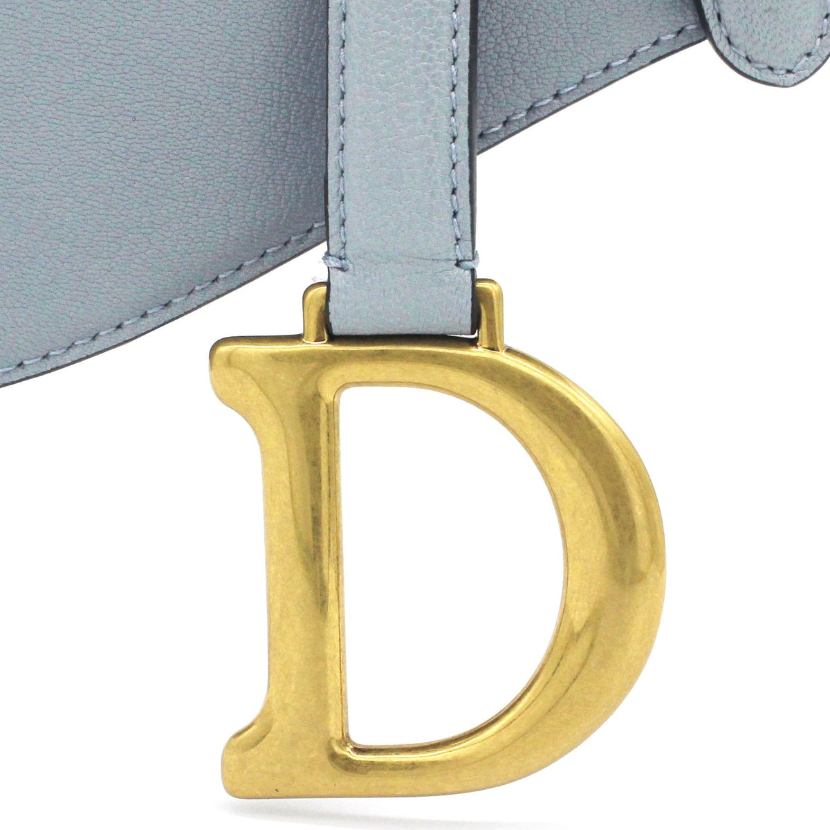 Dior Grained Calfskin Saddle Bag Medium Cloud Blue