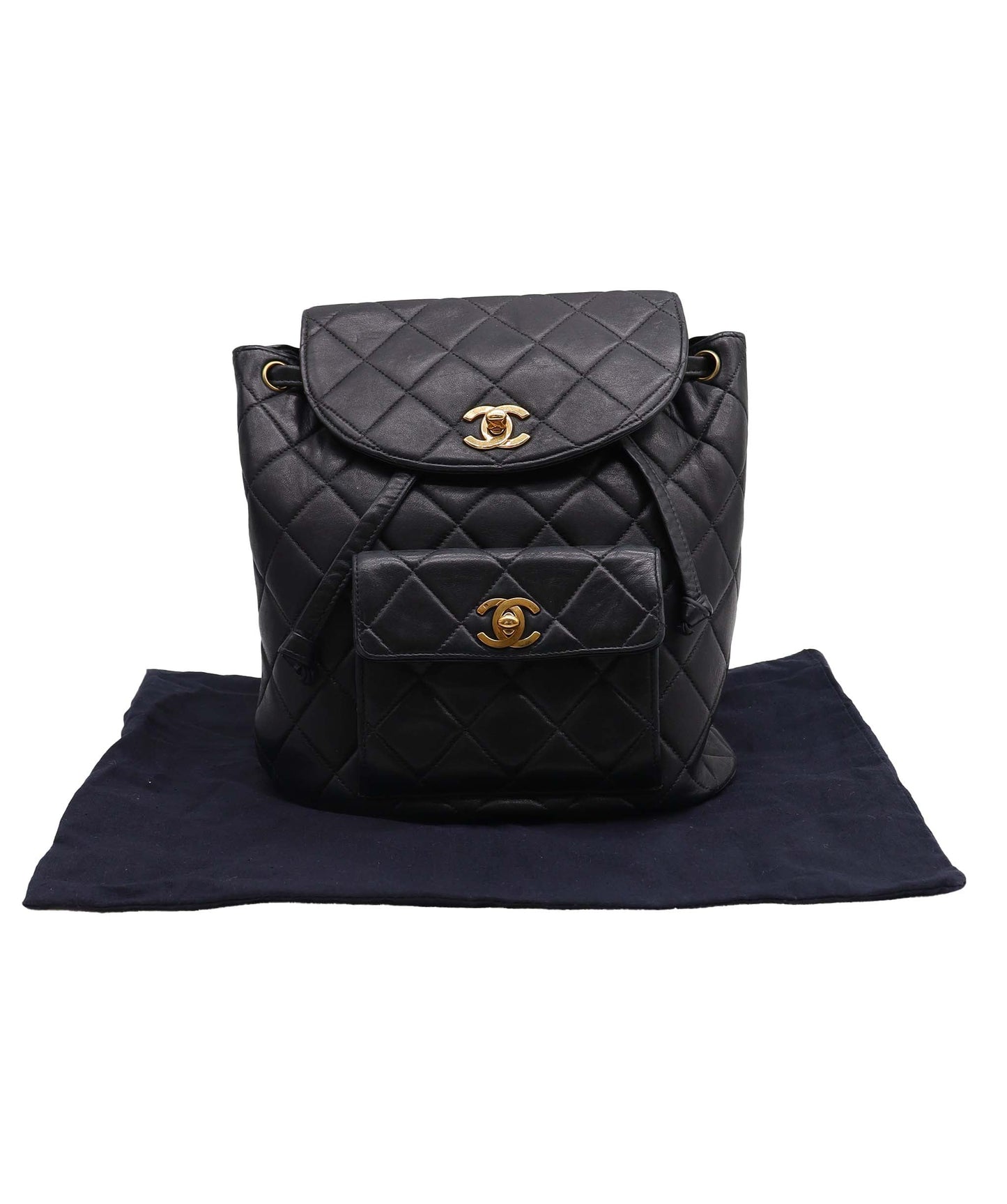 Chanel Vintage Duma Backpack Black Lambskin GHW SKC1996