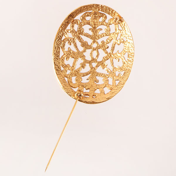 Chanel 1991 Made Oval Cutout Cc Mark Design Brooch