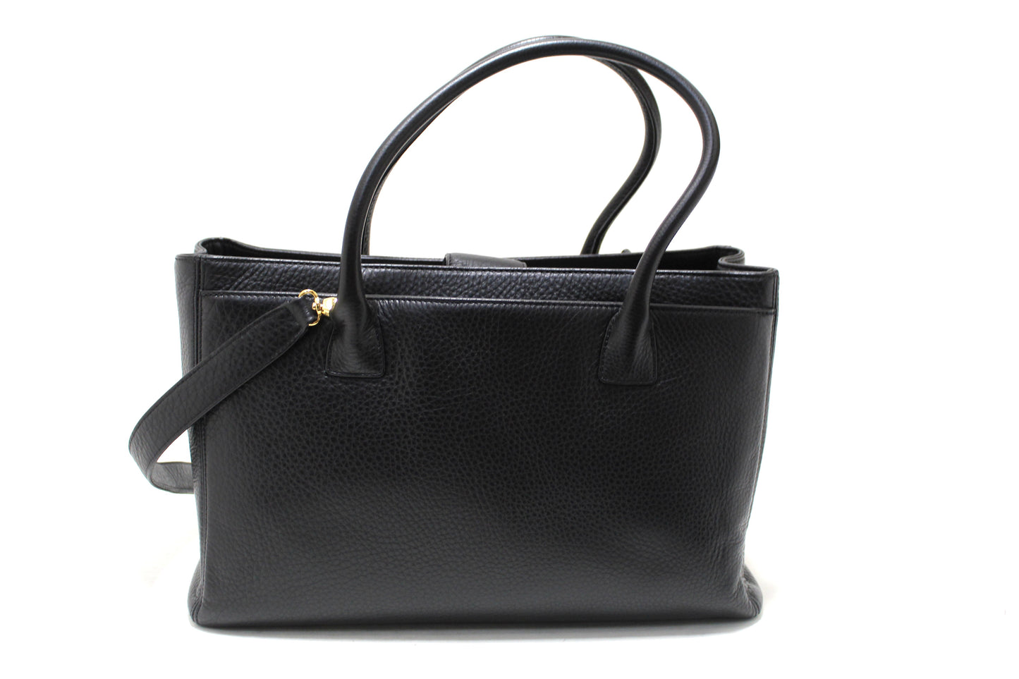 Chanel Black Calfskin Cerf Executive Shopper Shoulder Tote Bag