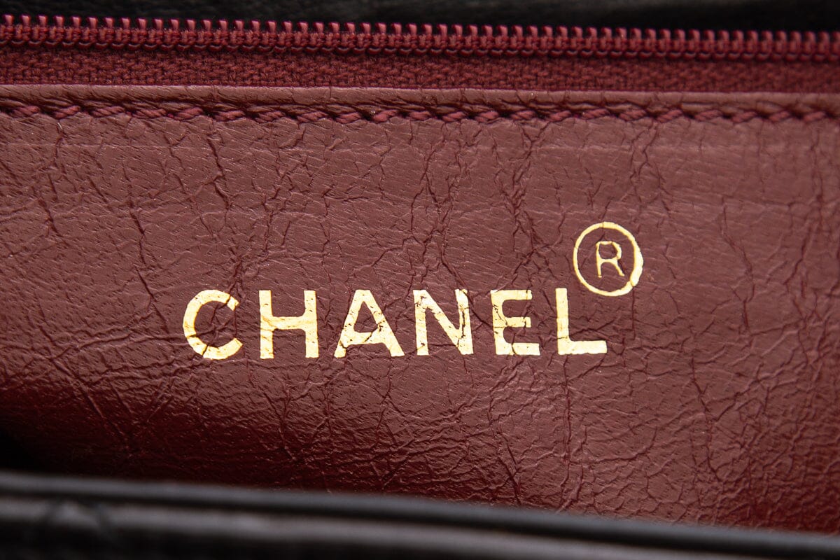 Chanel Vintage Black Lambskin Quilted Drawstring Backpack