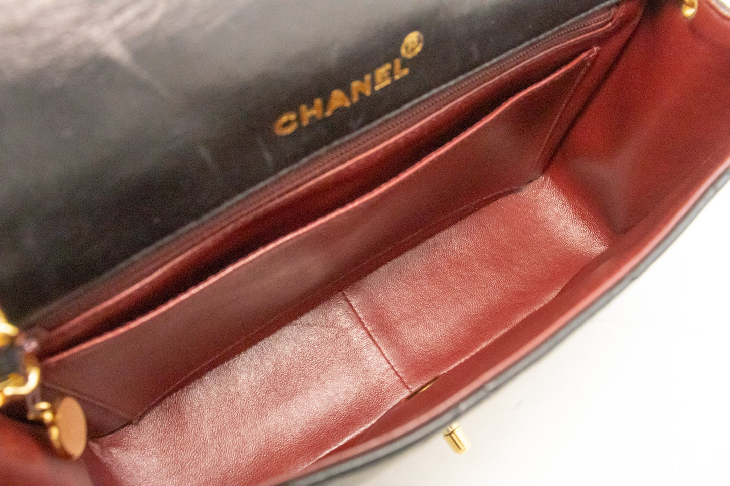 Top Quality Chanel Diana New Chain Shoulder Bag Black Quilted Lambskin Purse