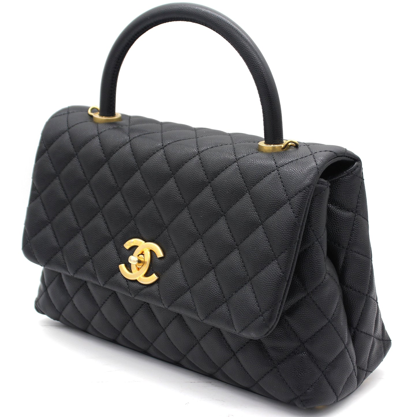 Chanel Caviar Quilted Coco Handle Flap Black