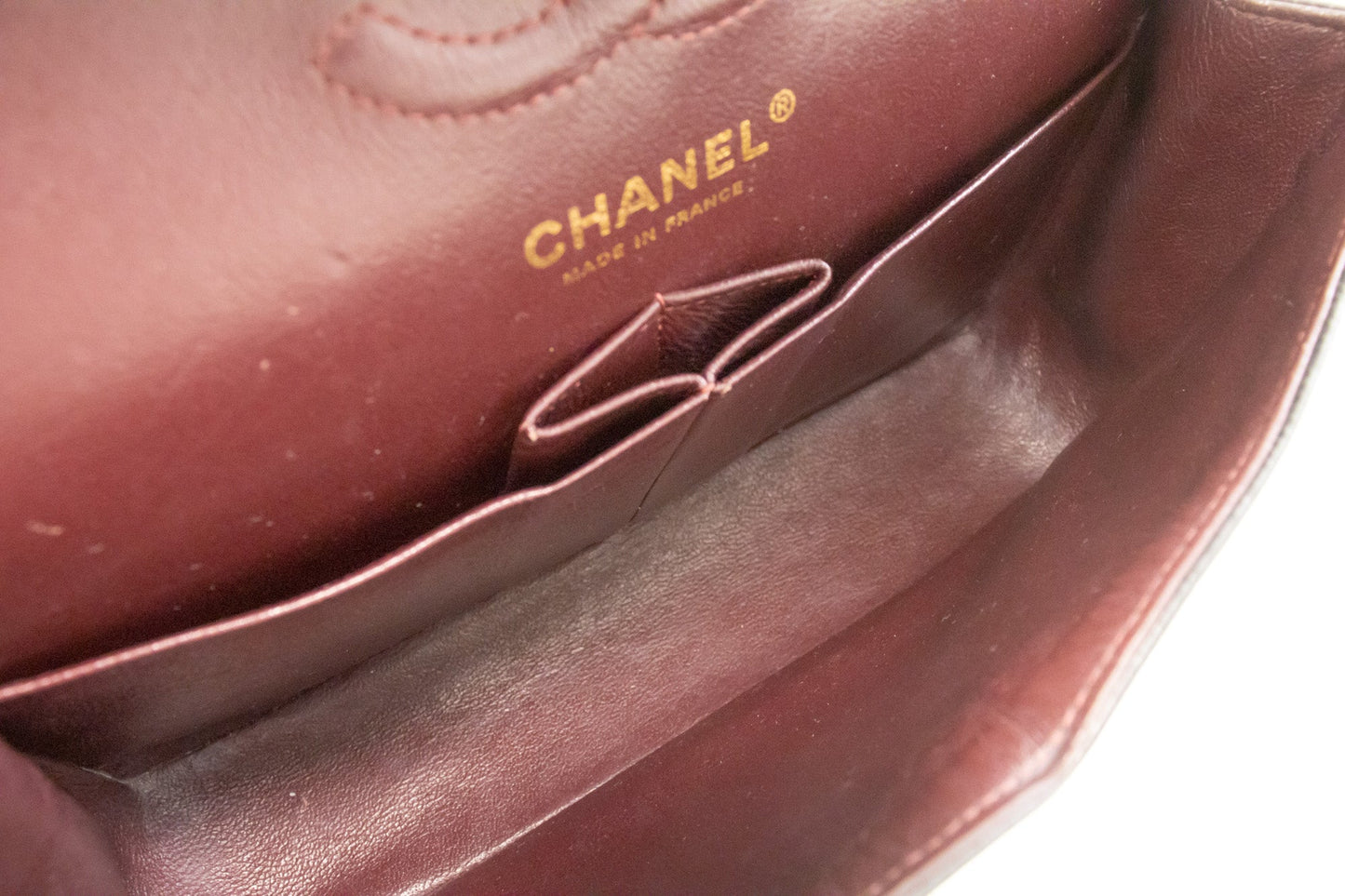 Top Quality Chanel Grained Calfskin Double New 9" Chain Shoulder Bag Black
