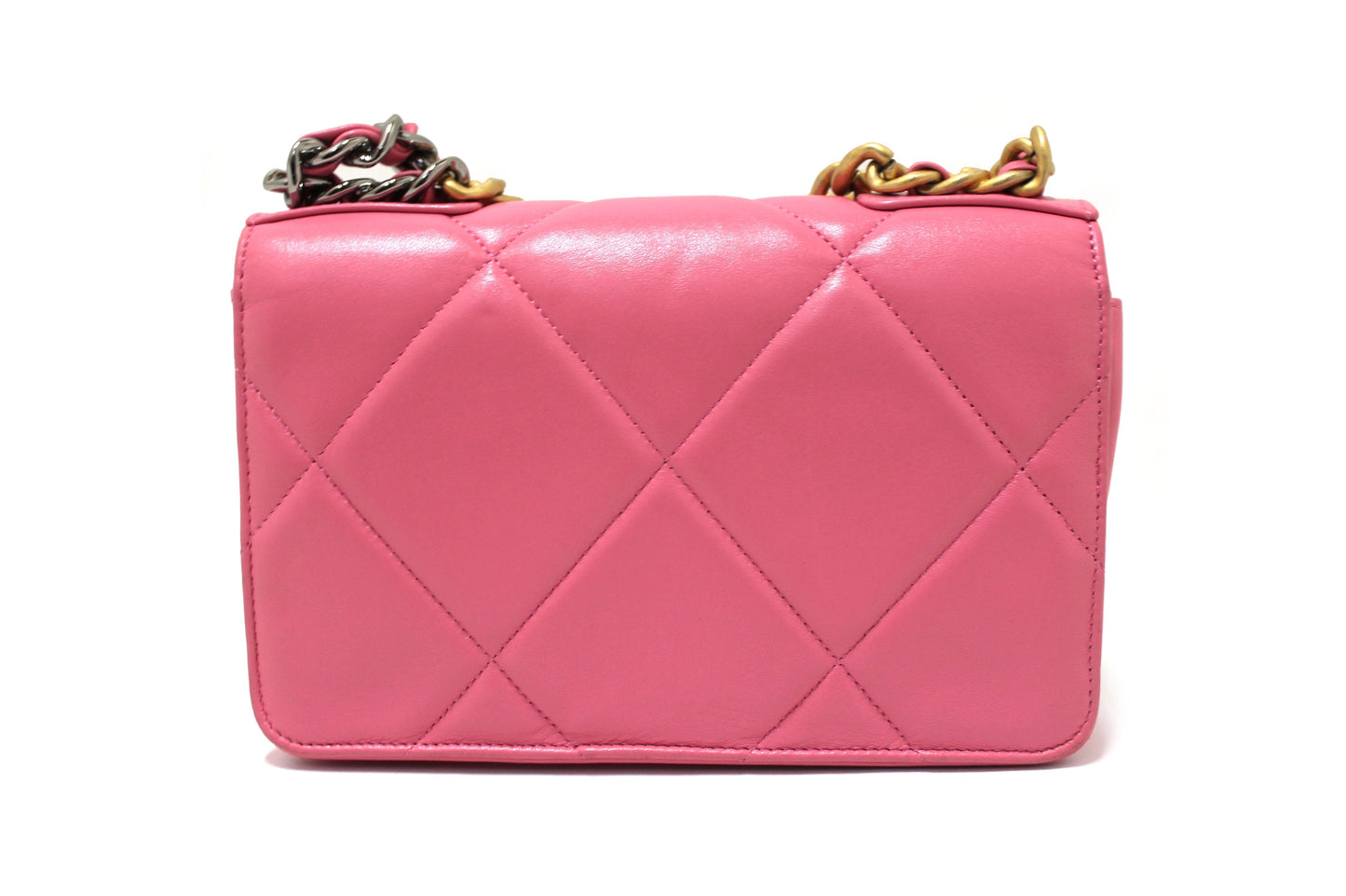 Chanel 19 Wallet On Chain WOC Pink Lambskin Leather