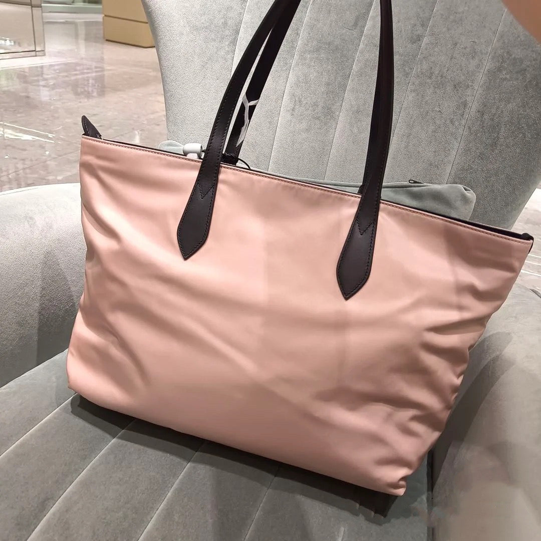 Burberry Small Rose Beige Logo Branded Nylon Tote Bag