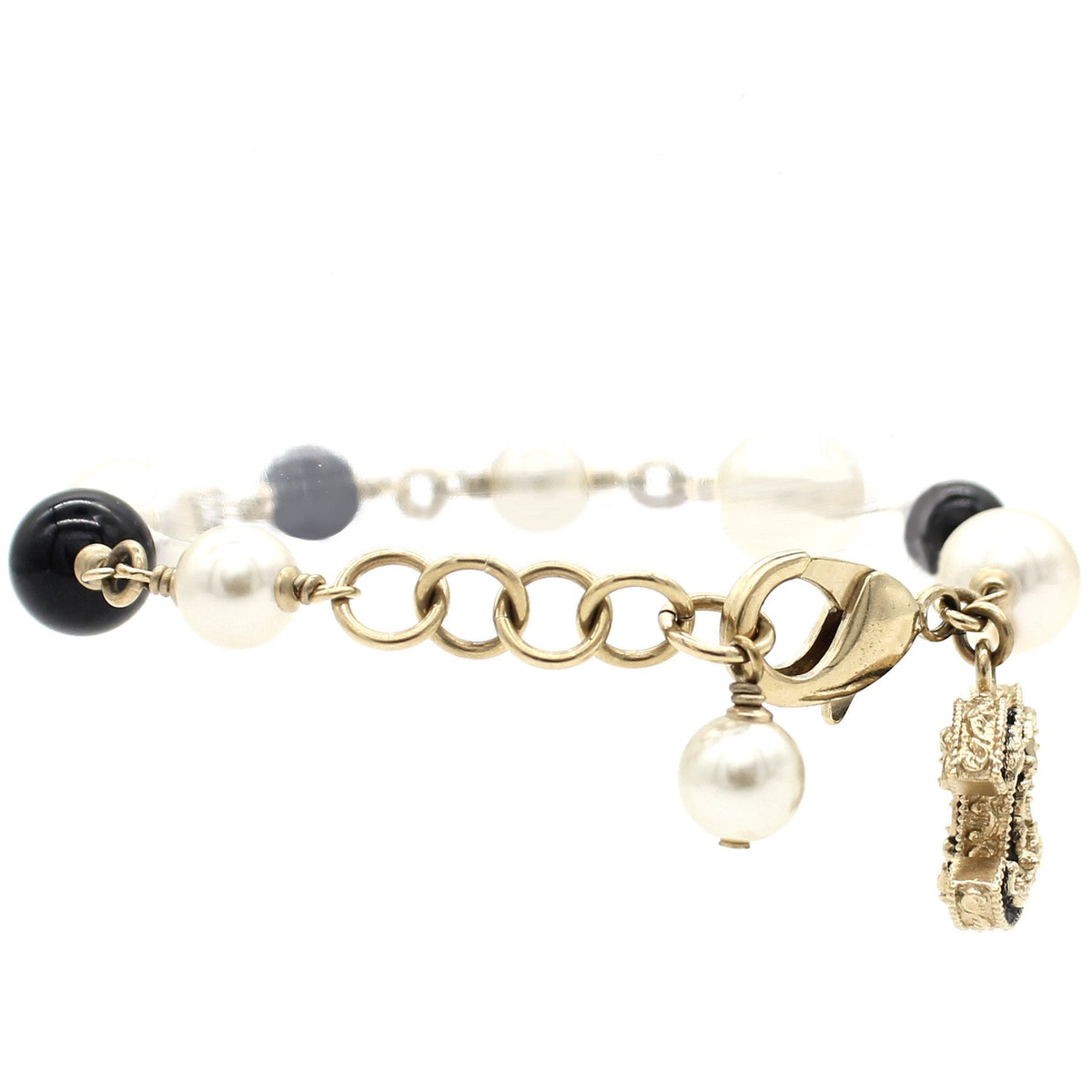 Chanel Pearl Beaded CC Bracelet Black