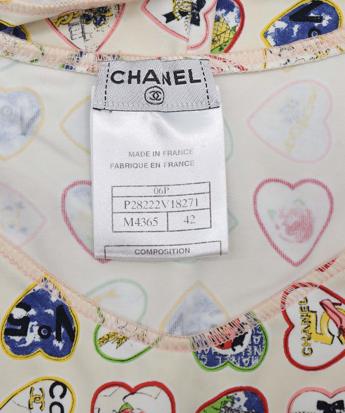 Chanel Valentine Nylon Ivory Camisole Size 42 DXBS3647