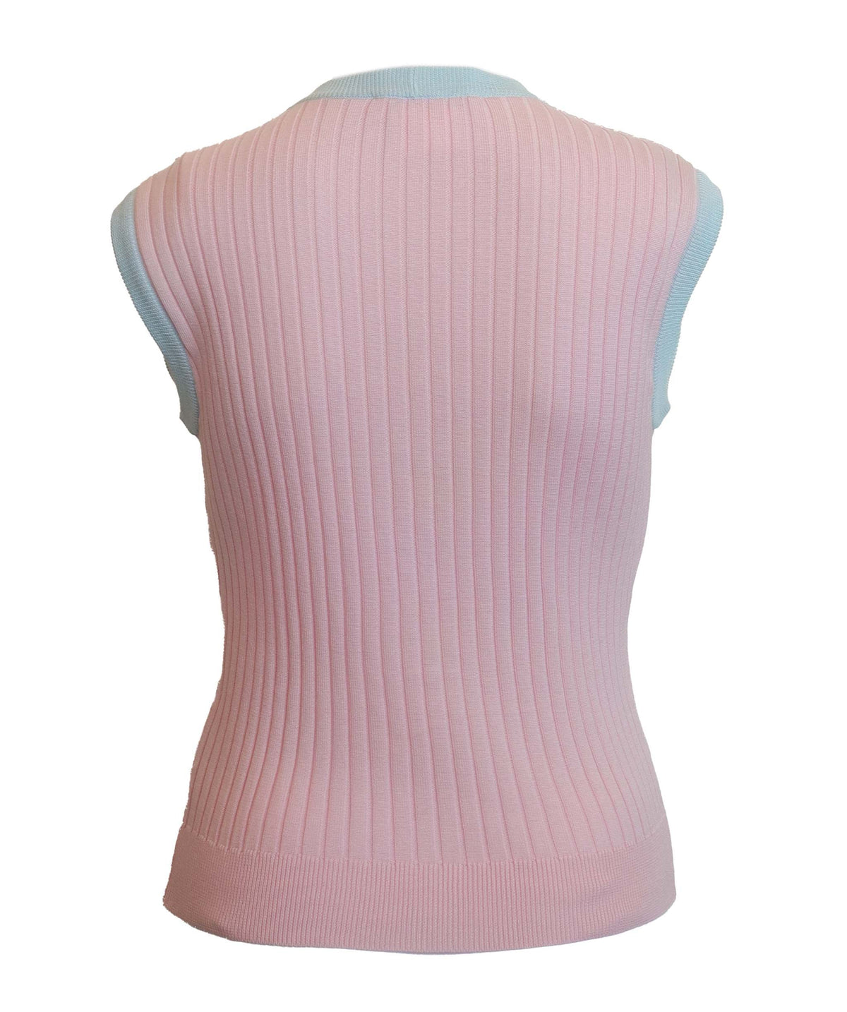 Chanel Logo Sleeveless Top Vest Pink Blue DXBS3828
