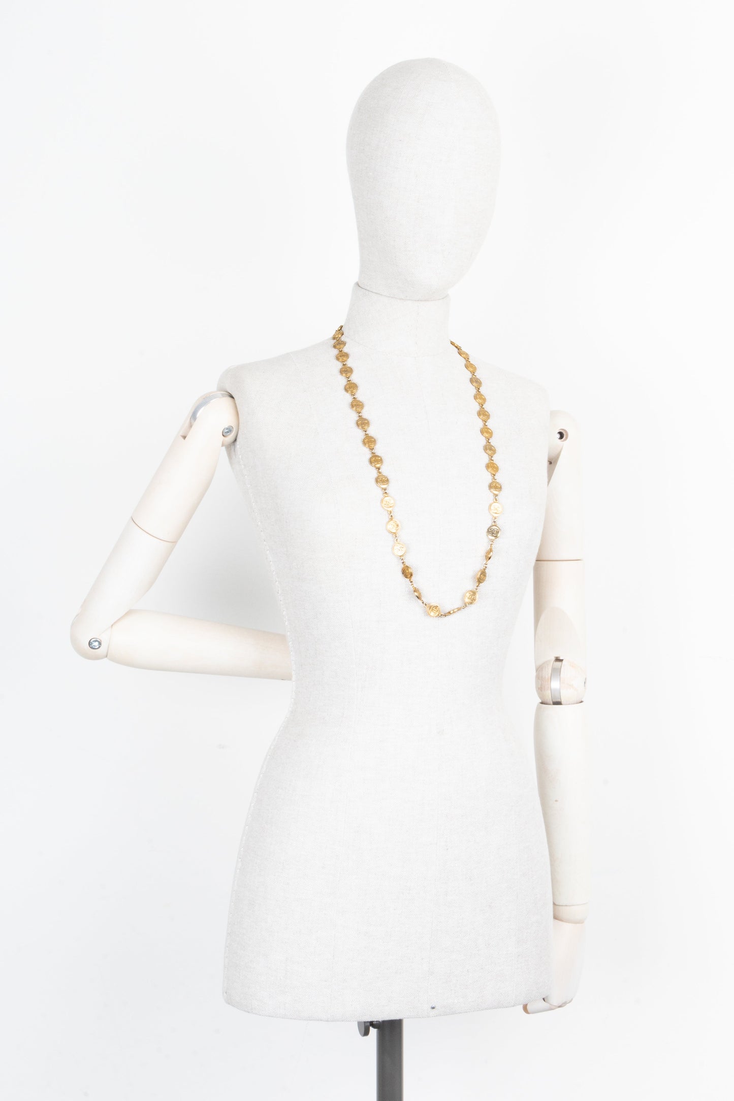 CHANEL CC Medallion Necklace Gold