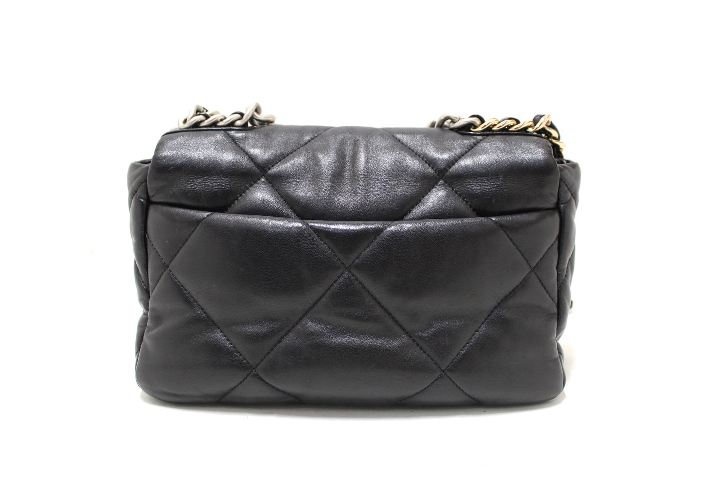 Chanel Medium Black Quilted Lambskin Leather Shoulder Crossbody Bag