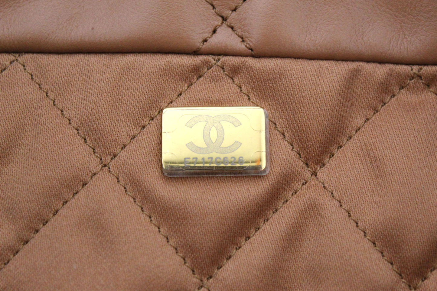 New Chanel Camel Shiny Calfskin Leather Shoulder Tote Bag