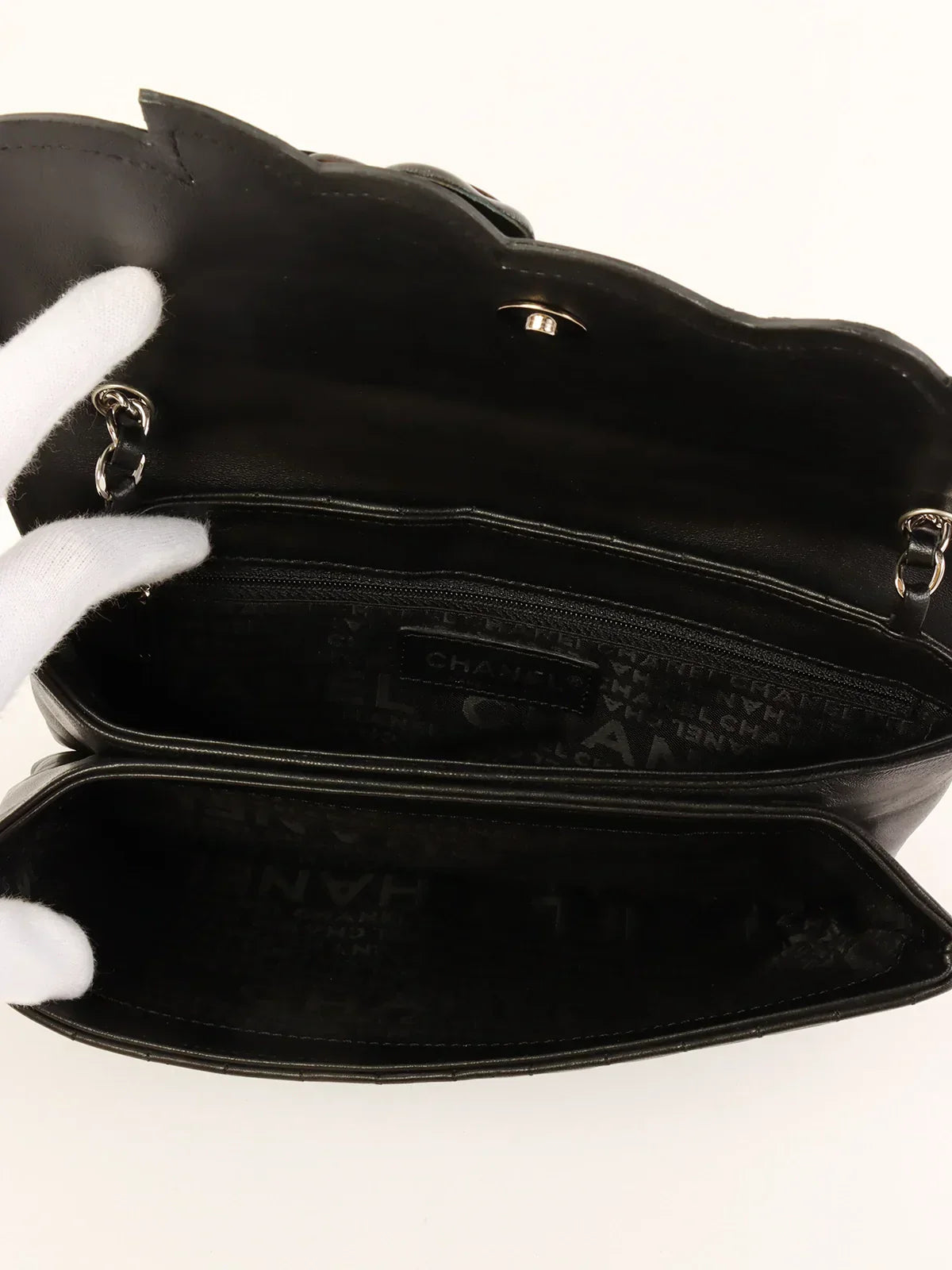 CHANEL 2005 Made Multi Motif Chocolate Bar Chain Bag Black