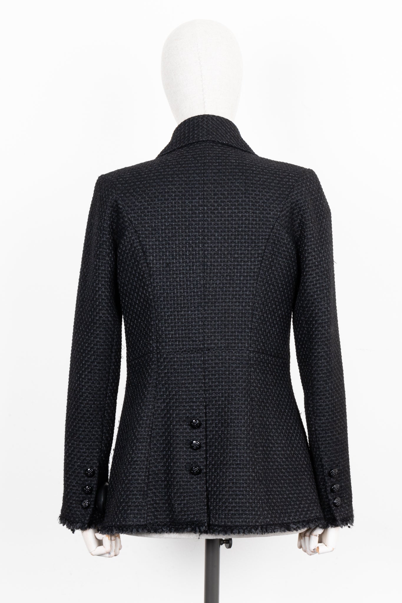 CHANEL Double Breasted Lurex Blazer Black