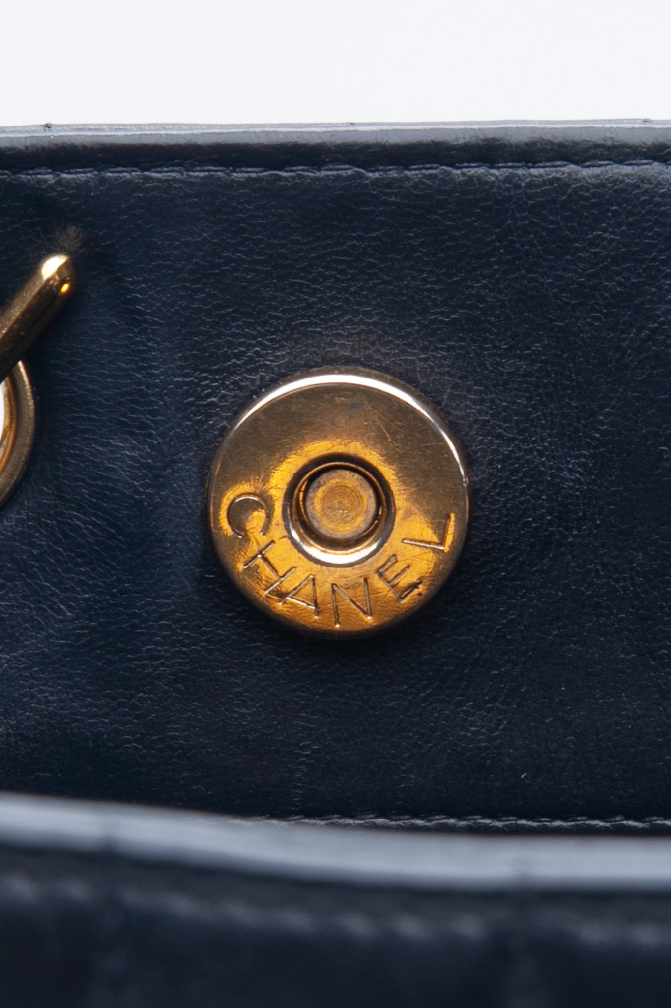 Chanel Vintage Dark Navy Lambskin Vertical Pocket Tote Bag