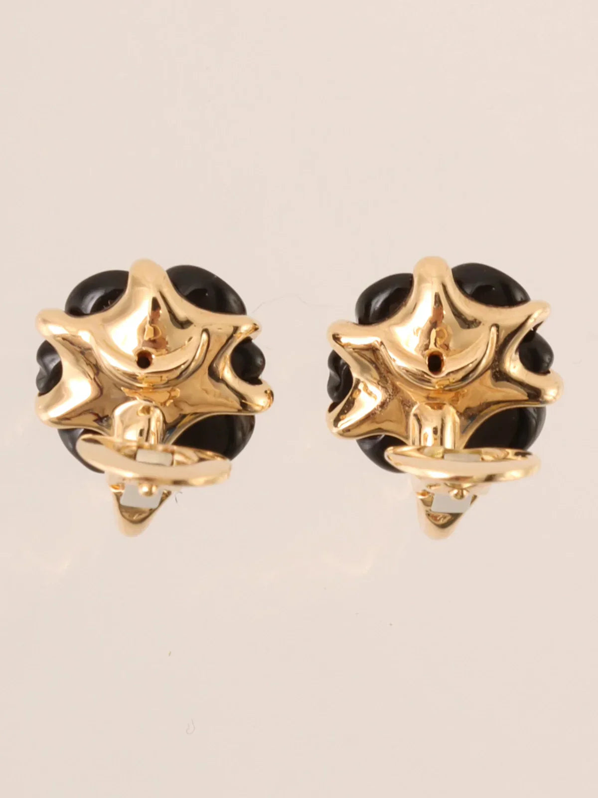 Top Quality Chanel Mini Camellia Earrings Black