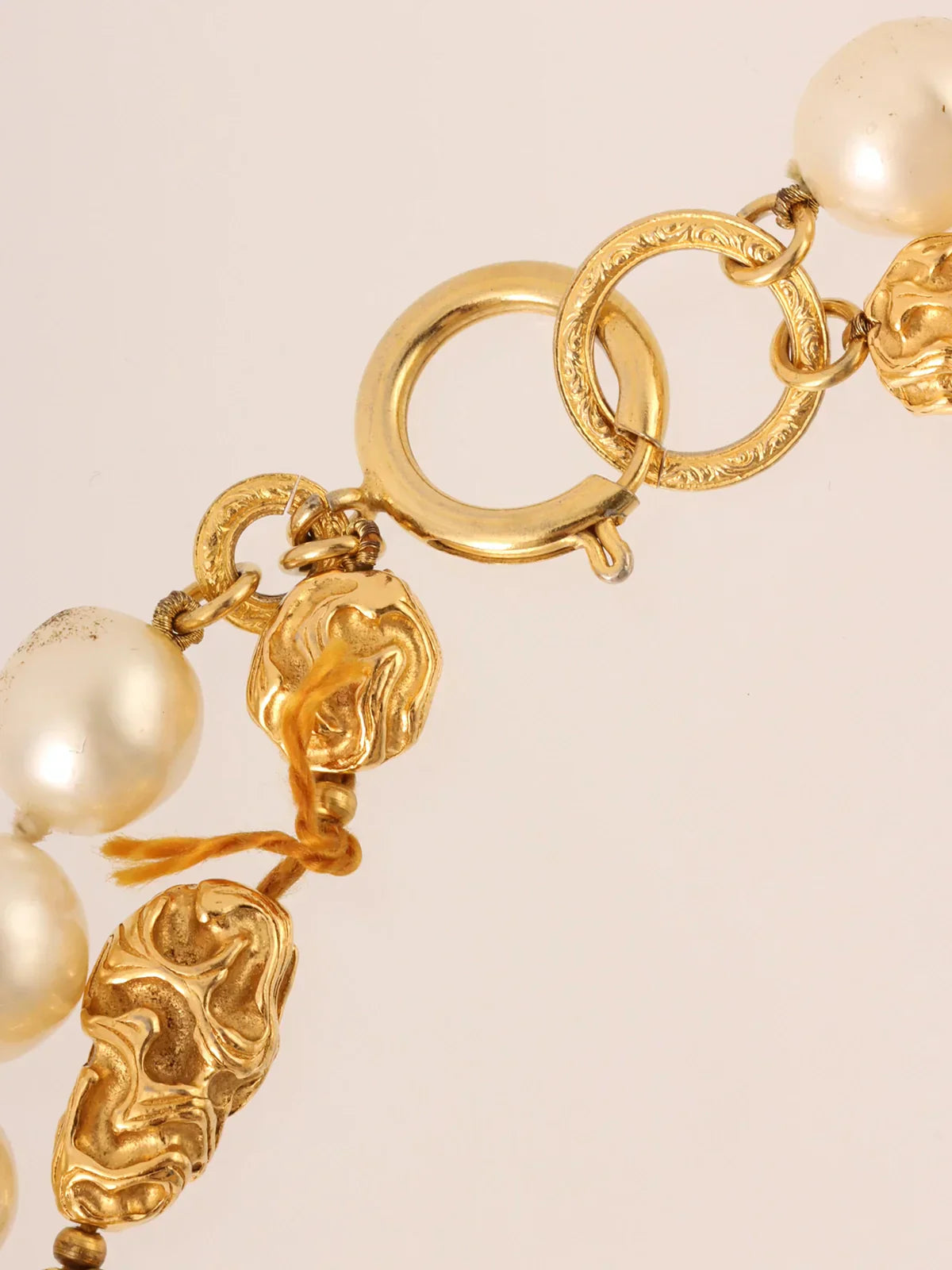 Top Quality Chanel Design Chain Pearl Double Necklace Gold