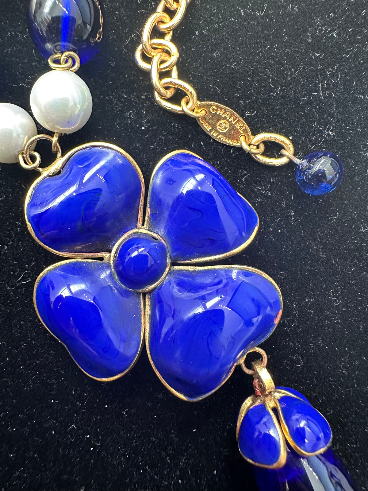 Gripoix Camellia Pendant Necklace