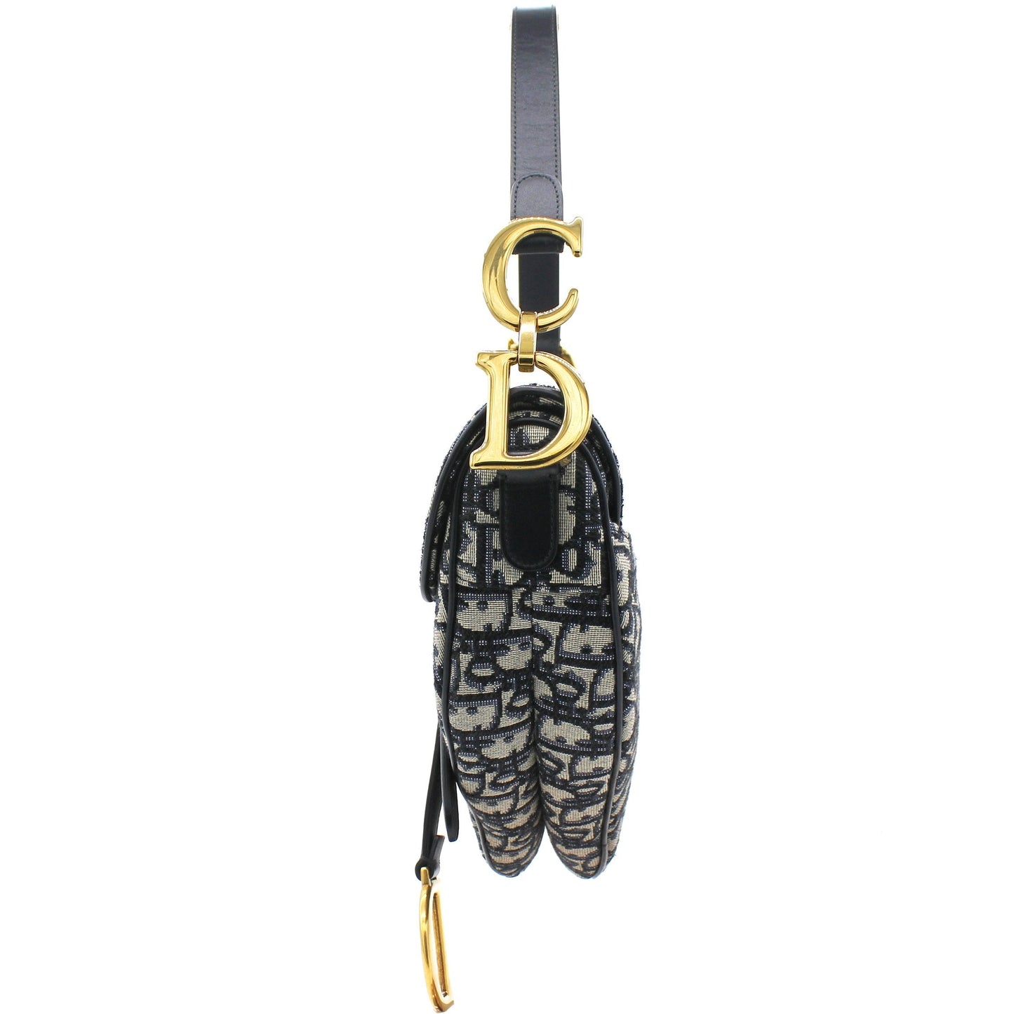 Dior Blue Oblique Jacquard Medium Saddle Bag