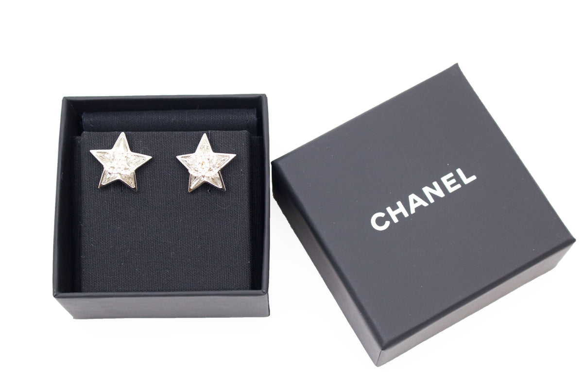 Chanel Star With CC Crystal Logo N / Silver Metal CMXCM Earrings