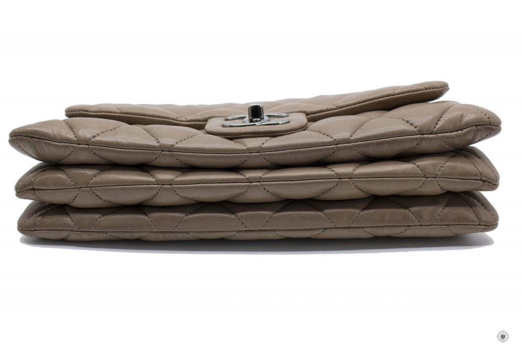 Chanel A Y Quilted Flap Taupe / Lambskin Shoulder Bags Shw
