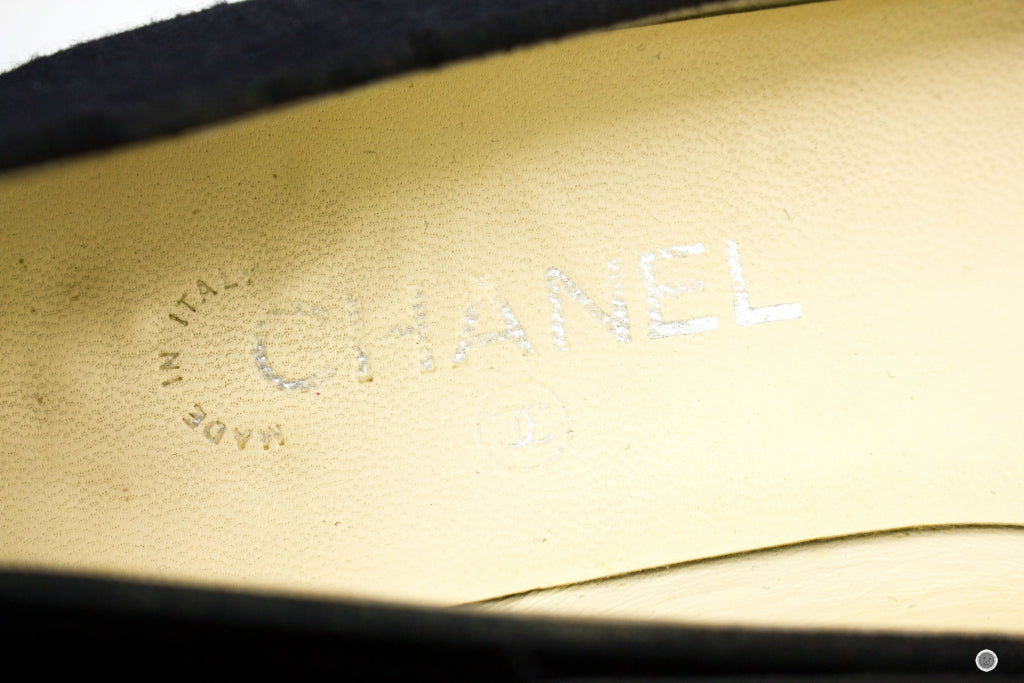 Chanel Ballerinas Black Fabric . Flat