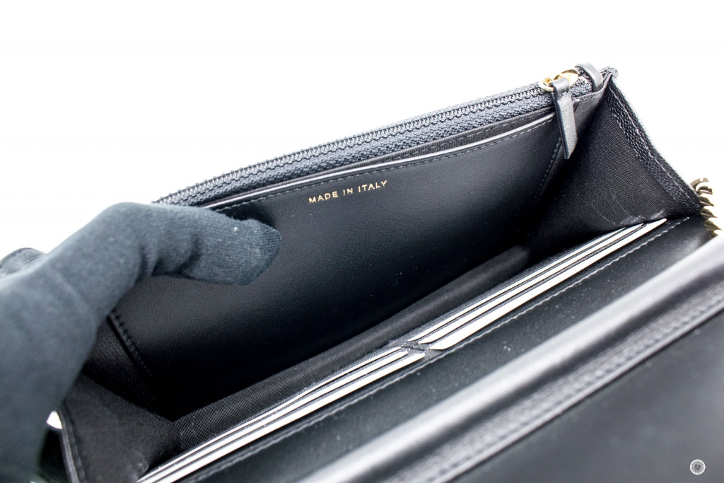 Chanel A81969B00315 BOY Wallet ON Chain WOC Chevron Black 94305 Caviar Bags Pbhw