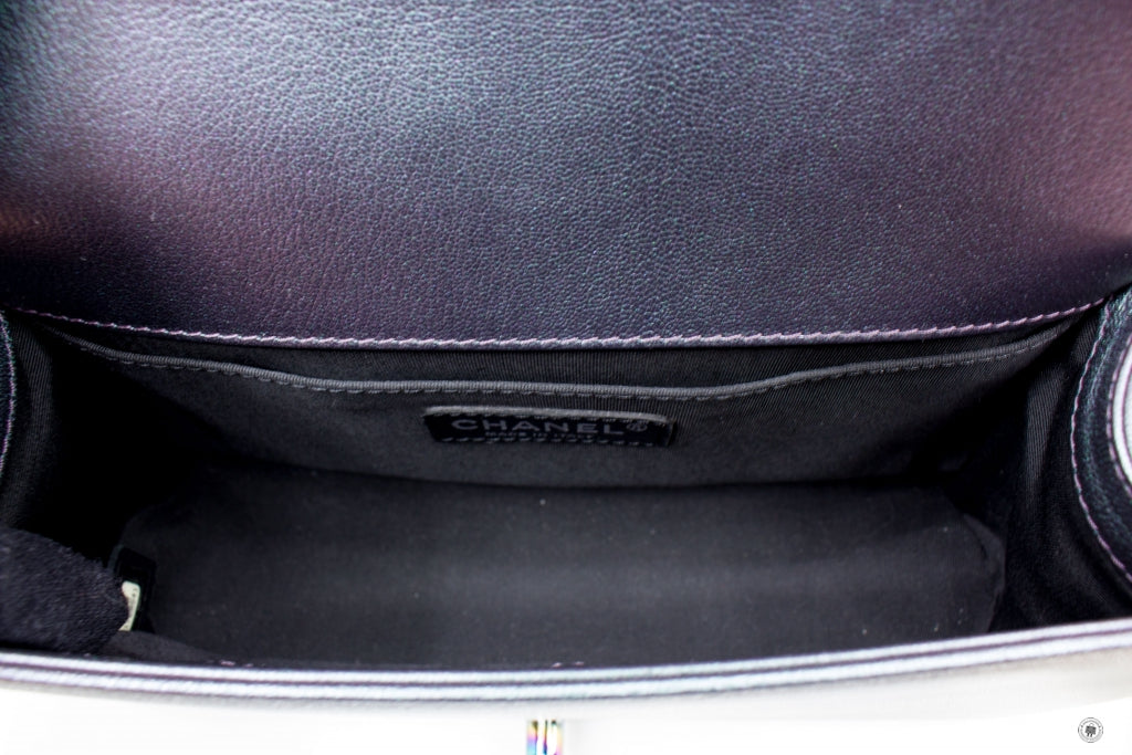 Chanel A67086 Boy Rainbow Iridescent Purple Calfskin Medium Shoulder Bags